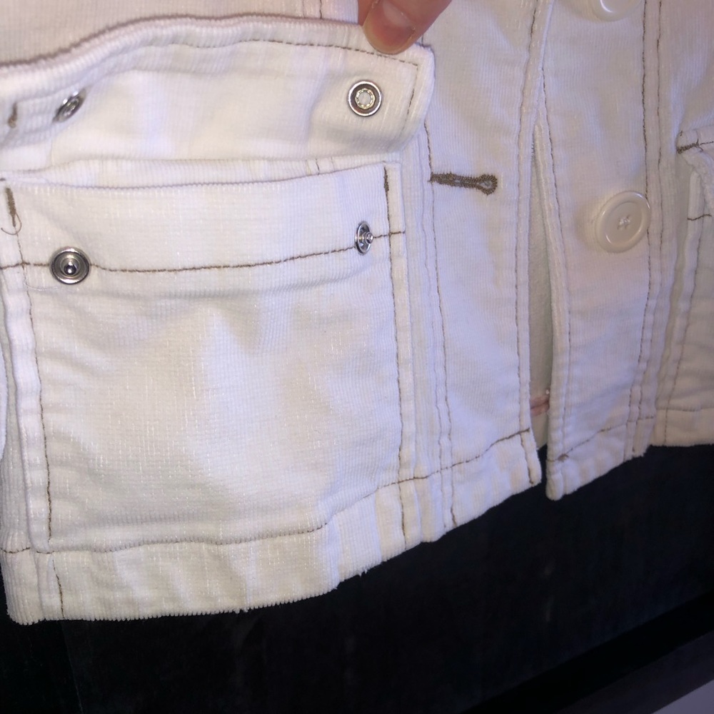 VTG Corduroy! Z. CAVARICCI White Jacket Blazer Coat Women’s Small - Picture 6 of 10